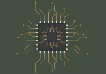 circuit board with a microprocessor vector image