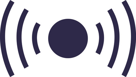 isolated waves around point fill style icon vector image