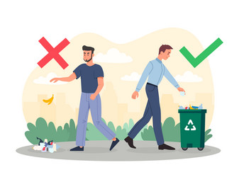 Littering behavior concept vector