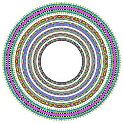 set of round geometrical frames circle border vector image