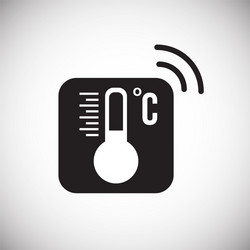 Smart temperature sensor on white background vector