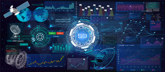 Technology Data Charts & Interface vector image