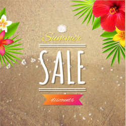 Tropical Summer Sale Card Vector Image