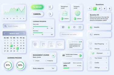 user interface elements for distant learning vector image