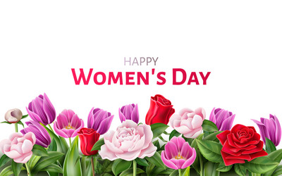 Women's Day Floral Bouquet Vector Image