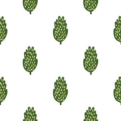 artistic tree and foliage in a repeating pattern vector image