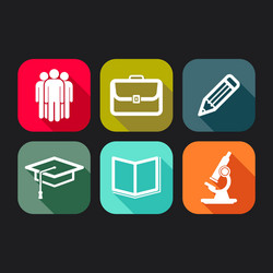 flat icons for web and mobile applications vector image