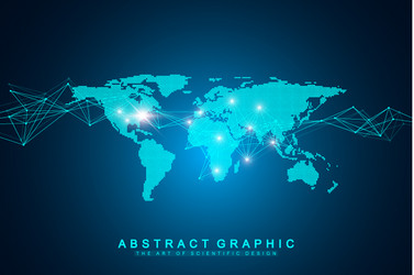 Global Network Technology Map vector image