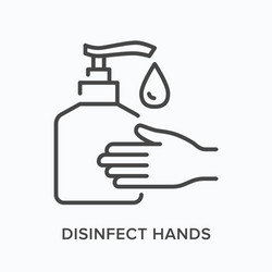 Hand Sanitizer Flat Line Icon vector image