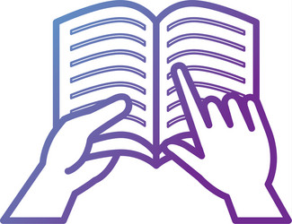 hands reader with text book school icon vector image