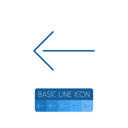 isolated left outline direction element vector image