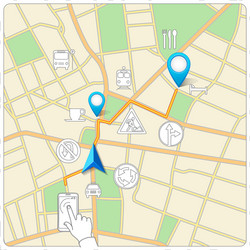 Mobile Street Navigation Map vector image