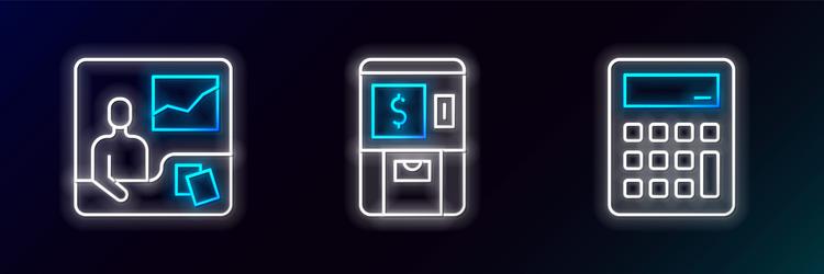 set line calculator trading courses and atm vector image