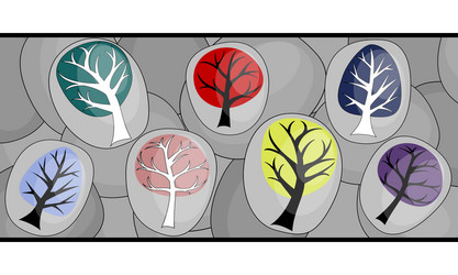 abstract background with trees vector image