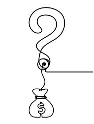abstract question mark with dollar continuous vector image