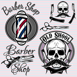 Barber Shop Emblems & Icons Vector Image
