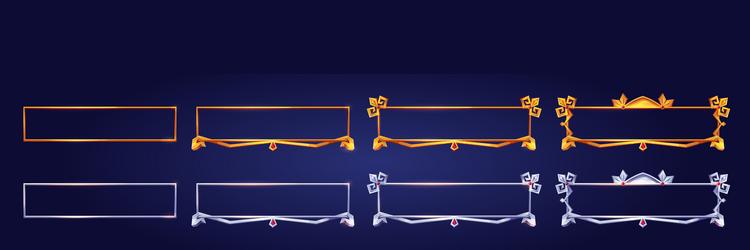 cartoon set of medieval frames for game ui design vector image
