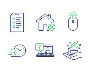 loan house interview and swipe up icons set faq vector image