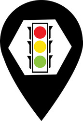 map pointer traffic light signal - icon vector image