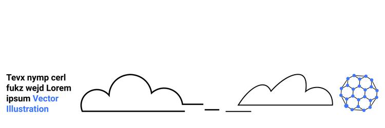 minimalist clouds with hexagonal element vector image