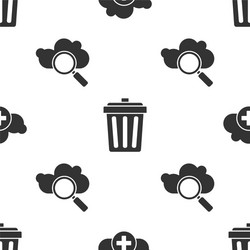 set add cloud trash can and search vector image