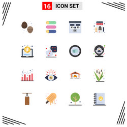 user interface pack 16 basic flat colors vector image