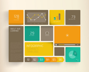 flat design template with icons and symbols vector image