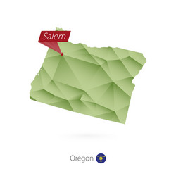 green gradient low poly map oregon vector image