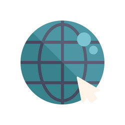 mouse cursor clicking globe for worldwide web vector image