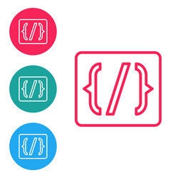 red line programming language syntax icon isolated vector image