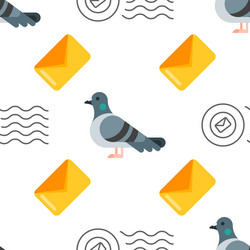 seamless pattern with dove and letter vector image