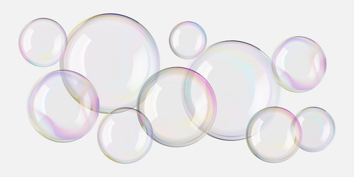 soap 3d bubble set of sphere and circle vector image