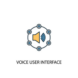 voice user interface concept 2 colored line icon vector