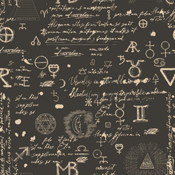 a pattern with an esoteric manuscript vector image