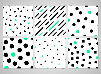abstract black geometric pattern set with random vector image
