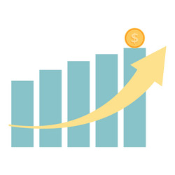bar graph showing increasing profit with upward vector image