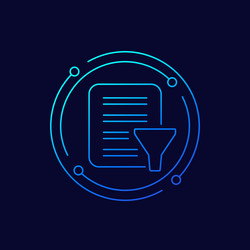 Data filtering icon linear design vector