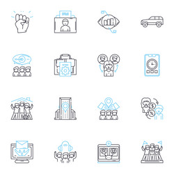 desk jobs linear icons set computer keyboard vector image