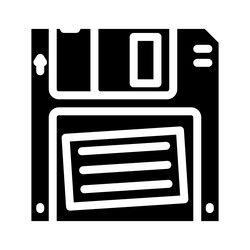 digital data storage floppy disk glyph icon vector image