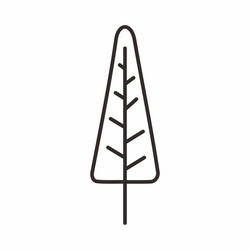 set of different trees in monoline design 4 vector image