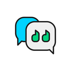 text message quote speech bubble flat color line vector image