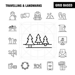travelling and landmarks line icon for web print vector image