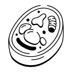 an icon of cell structure in hand draw vector image