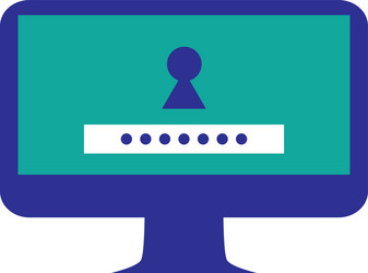 computer desktop with keyhole and password vector image