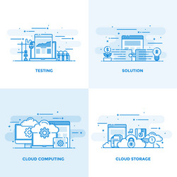 Flat line designed concepts 9-colored Royalty Free Vector