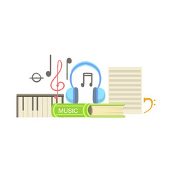 music class set of objects vector image