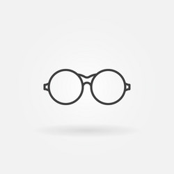 Round eyeglasses line icon glasses symbol vector