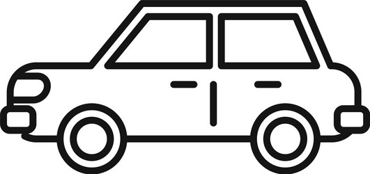 sedan car icon outline style vector