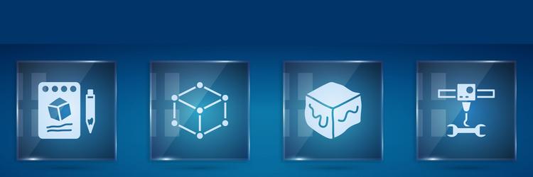 set sketch on paper isometric cube and 3d vector image