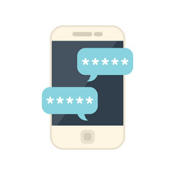 smartphone showing hidden password message chat vector image